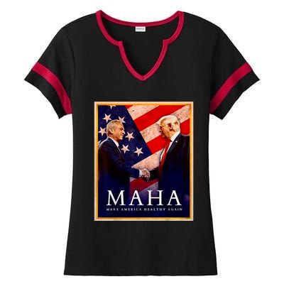 Make America Healthy Maha Ladies Halftime Notch Neck Tee