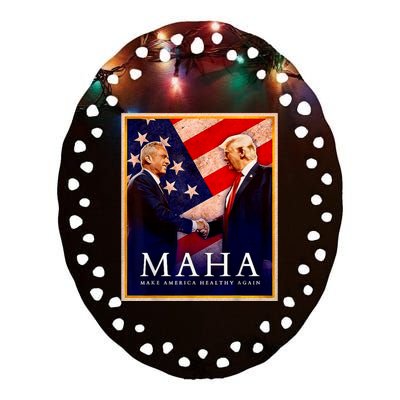 Make America Healthy Maha Ceramic Oval Ornament