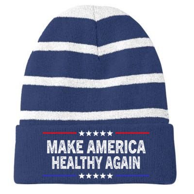 Make America Healthy Again Striped Beanie with Solid Band