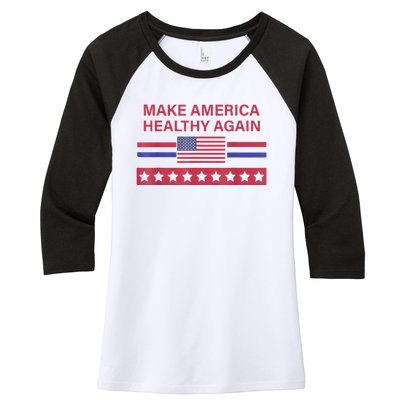 Make America Healthy Again Women's Tri-Blend 3/4-Sleeve Raglan Shirt