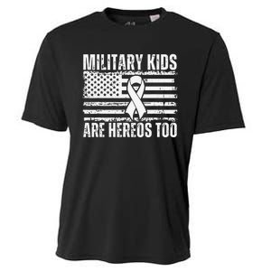 Military Are Heroes Too Purple Up Military Child Month Cooling Performance Crew T-Shirt