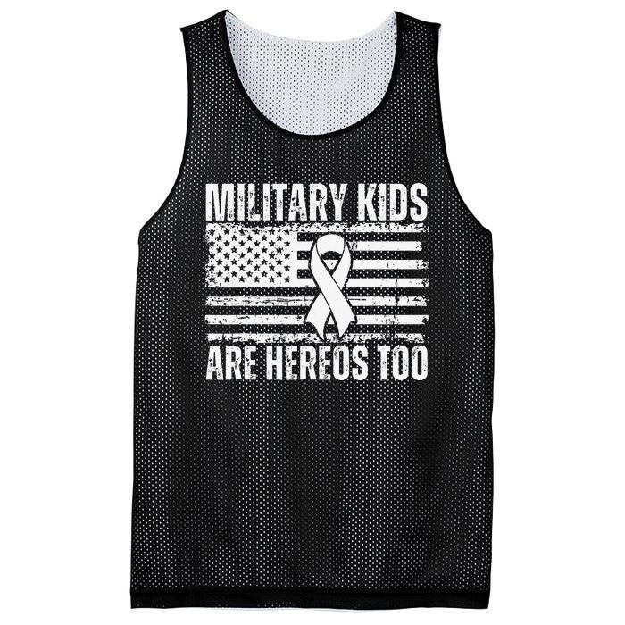 Military Are Heroes Too Purple Up Military Child Month Mesh Reversible Basketball Jersey Tank