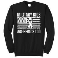 Military Are Heroes Too Purple Up Military Child Month Tall Sweatshirt