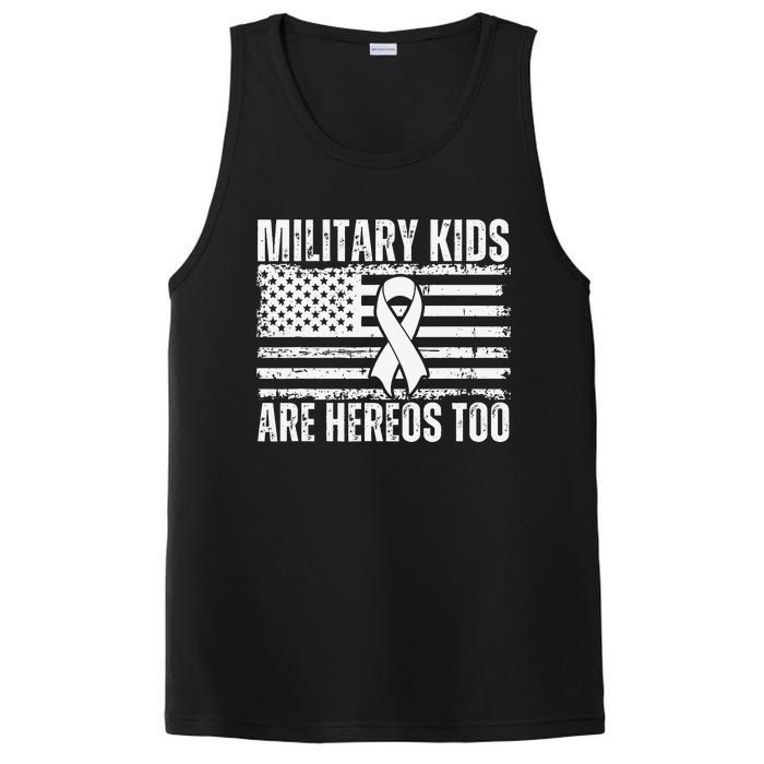 Military Are Heroes Too Purple Up Military Child Month PosiCharge Competitor Tank