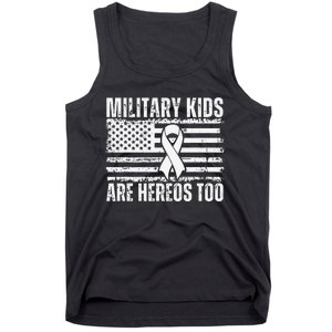 Military Are Heroes Too Purple Up Military Child Month Tank Top