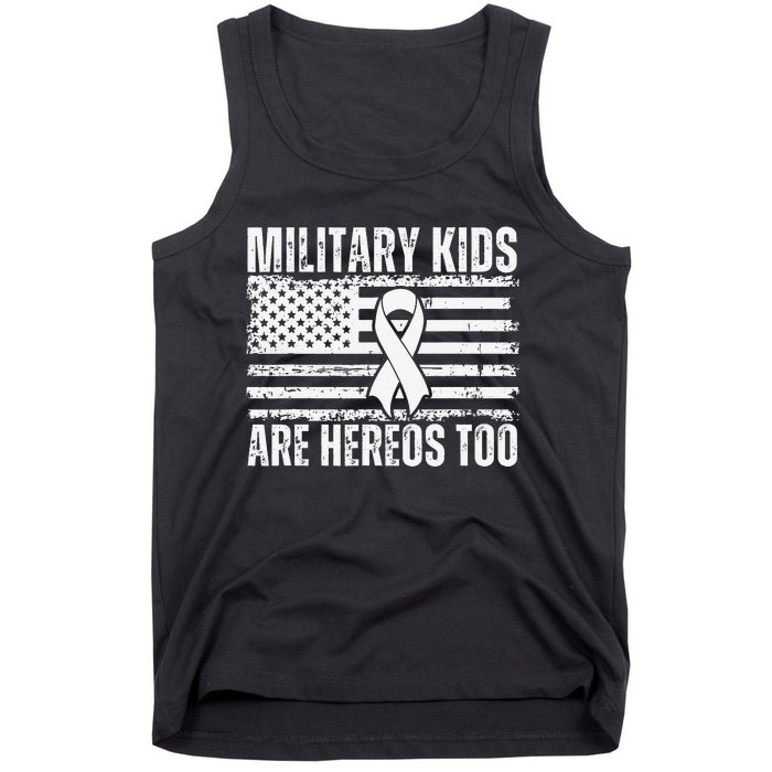 Military Are Heroes Too Purple Up Military Child Month Tank Top