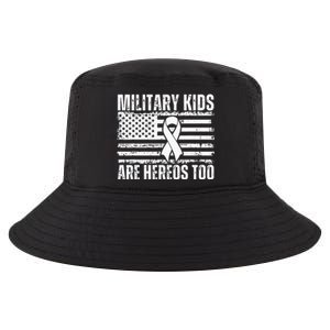 Military Are Heroes Too Purple Up Military Child Month Cool Comfort Performance Bucket Hat