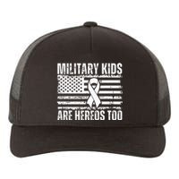 Military Are Heroes Too Purple Up Military Child Month Yupoong Adult 5-Panel Trucker Hat