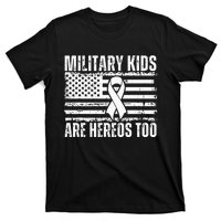 Military Are Heroes Too Purple Up Military Child Month T-Shirt