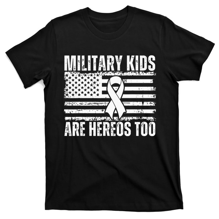 Military Are Heroes Too Purple Up Military Child Month T-Shirt