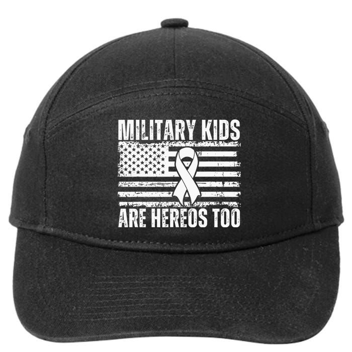 Military Are Heroes Too Purple Up Military Child Month 7-Panel Snapback Hat