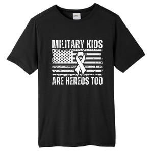 Military Are Heroes Too Purple Up Military Child Month Tall Fusion ChromaSoft Performance T-Shirt