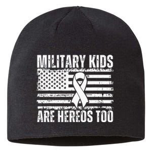 Military Are Heroes Too Purple Up Military Child Month Sustainable Beanie