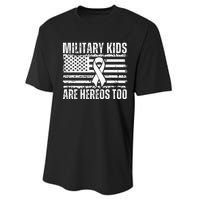 Military Are Heroes Too Purple Up Military Child Month Performance Sprint T-Shirt