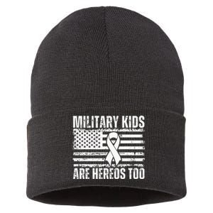 Military Are Heroes Too Purple Up Military Child Month Sustainable Knit Beanie