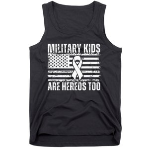 Military Are Heroes Too Purple Up Military Child Month Tank Top