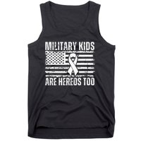 Military Are Heroes Too Purple Up Military Child Month Tank Top