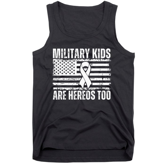 Military Are Heroes Too Purple Up Military Child Month Tank Top