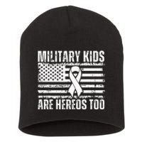 Military Are Heroes Too Purple Up Military Child Month Short Acrylic Beanie