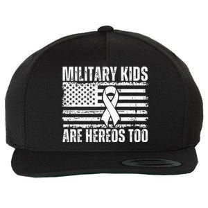 Military Are Heroes Too Purple Up Military Child Month Wool Snapback Cap