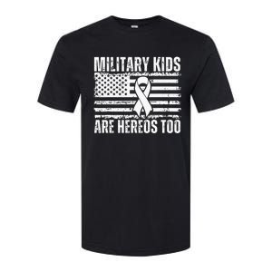 Military Are Heroes Too Purple Up Military Child Month Softstyle CVC T-Shirt