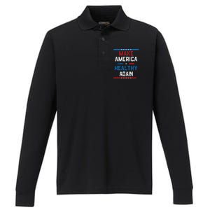 Make America Healthy Again Performance Long Sleeve Polo