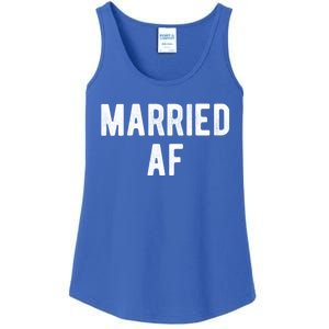 Married Af Husband Wife Newlywed Silver Golden Anniversary Gift Ladies Essential Tank