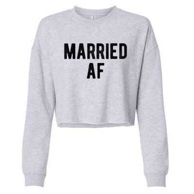 Married Af Husband Wife Newlywed Silver Golden Anniversary Gift Cropped Pullover Crew