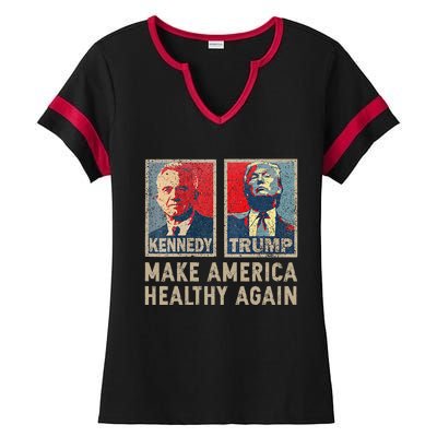 Make America Healthy Again Trump Kennedy 2024 Ladies Halftime Notch Neck Tee