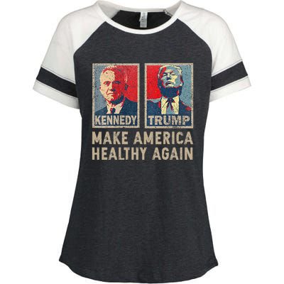 Make America Healthy Again Trump Kennedy 2024 Enza Ladies Jersey Colorblock Tee