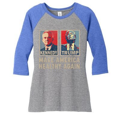 Make America Healthy Again Trump Kennedy 2024 Women's Tri-Blend 3/4-Sleeve Raglan Shirt