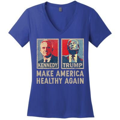 Make America Healthy Again Trump Kennedy 2024 Women's V-Neck T-Shirt