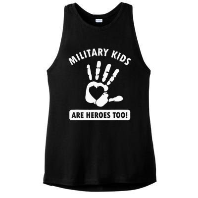 Military are heroes too! Purple Up Military Child Month Ladies PosiCharge Tri-Blend Wicking Tank