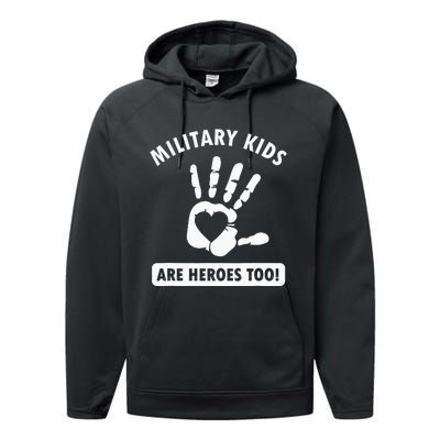 Military are heroes too! Purple Up Military Child Month Performance Fleece Hoodie