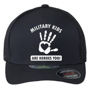 Military are heroes too! Purple Up Military Child Month Flexfit Unipanel Trucker Cap