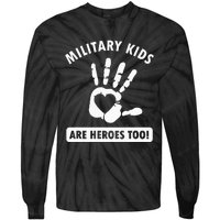 Military are heroes too! Purple Up Military Child Month Tie-Dye Long Sleeve Shirt