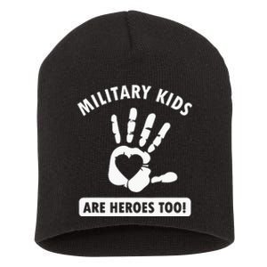 Military are heroes too! Purple Up Military Child Month Short Acrylic Beanie