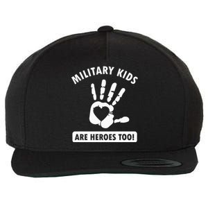 Military are heroes too! Purple Up Military Child Month Wool Snapback Cap