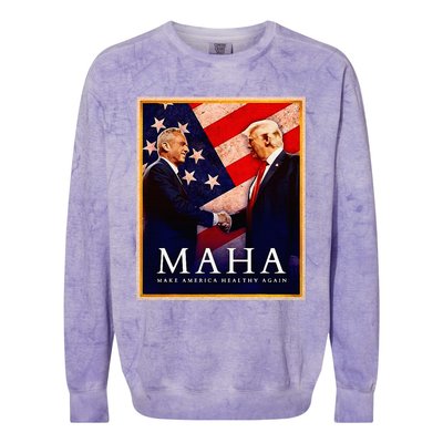 Make America Healthy Maha Colorblast Crewneck Sweatshirt