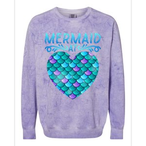 Mermaid At Heart Ocean Fish Tail Deep Sea Mermaid Shells Colorblast Crewneck Sweatshirt