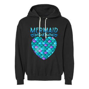 Mermaid At Heart Ocean Fish Tail Deep Sea Mermaid Shells Garment-Dyed Fleece Hoodie