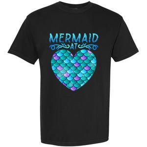 Mermaid At Heart Ocean Fish Tail Deep Sea Mermaid Shells Garment-Dyed Heavyweight T-Shirt