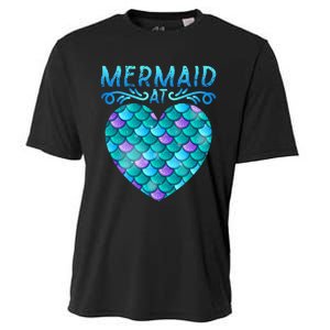 Mermaid At Heart Ocean Fish Tail Deep Sea Mermaid Shells Cooling Performance Crew T-Shirt