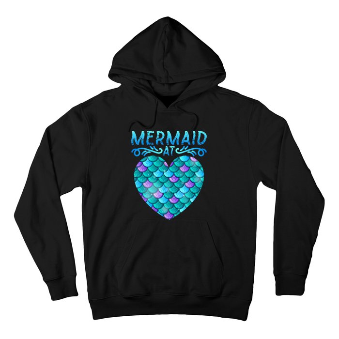 Mermaid At Heart Ocean Fish Tail Deep Sea Mermaid Shells Hoodie