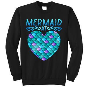 Mermaid At Heart Ocean Fish Tail Deep Sea Mermaid Shells Sweatshirt