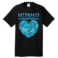 Mermaid At Heart Ocean Fish Tail Deep Sea Mermaid Shells Tall T-Shirt