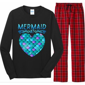 Mermaid At Heart Ocean Fish Tail Deep Sea Mermaid Shells Long Sleeve Pajama Set