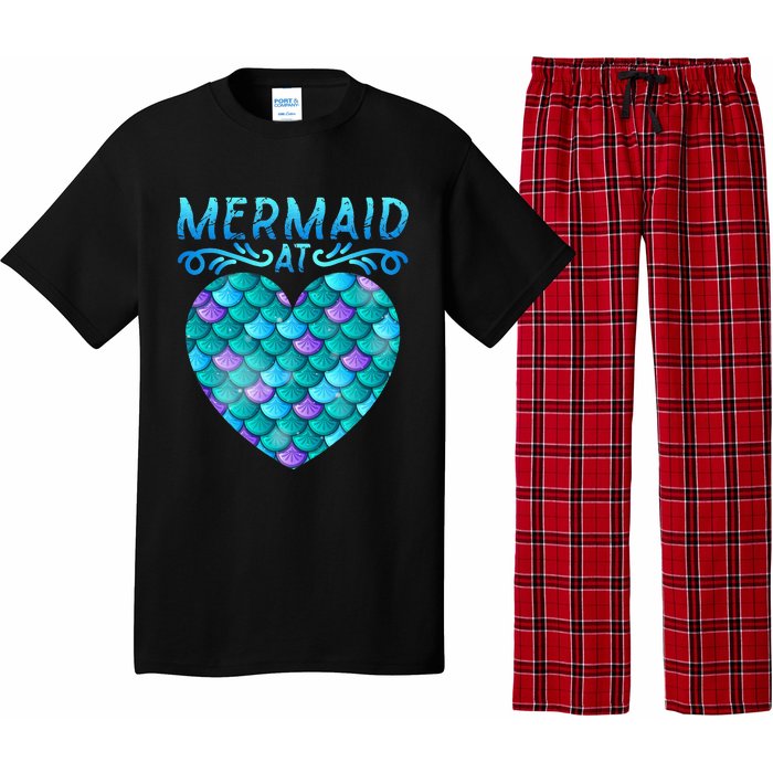 Mermaid At Heart Ocean Fish Tail Deep Sea Mermaid Shells Pajama Set