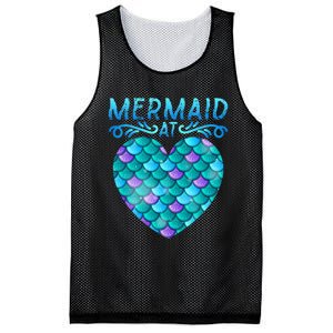 Mermaid At Heart Ocean Fish Tail Deep Sea Mermaid Shells Mesh Reversible Basketball Jersey Tank