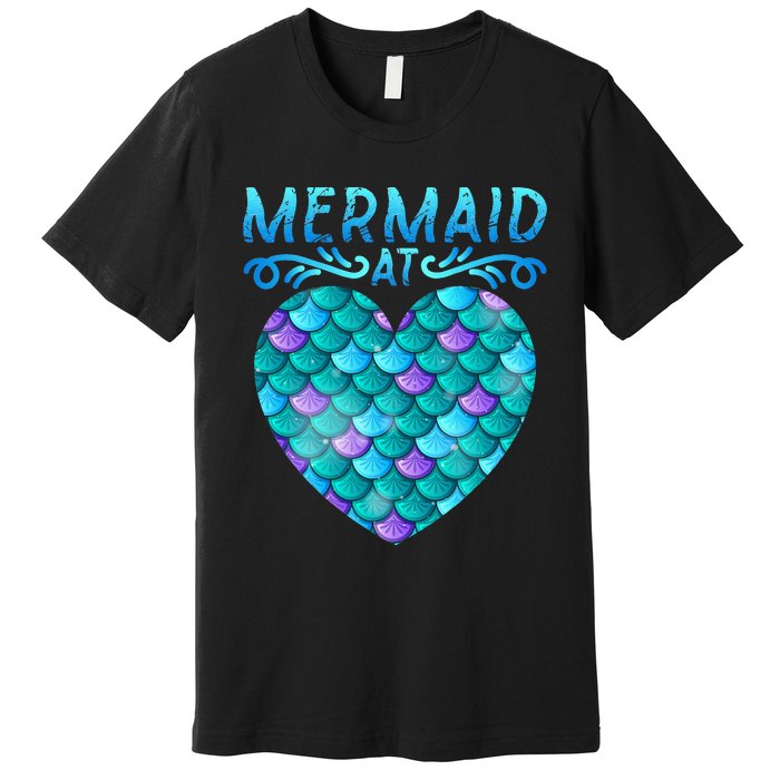 Mermaid At Heart Ocean Fish Tail Deep Sea Mermaid Shells Premium T-Shirt